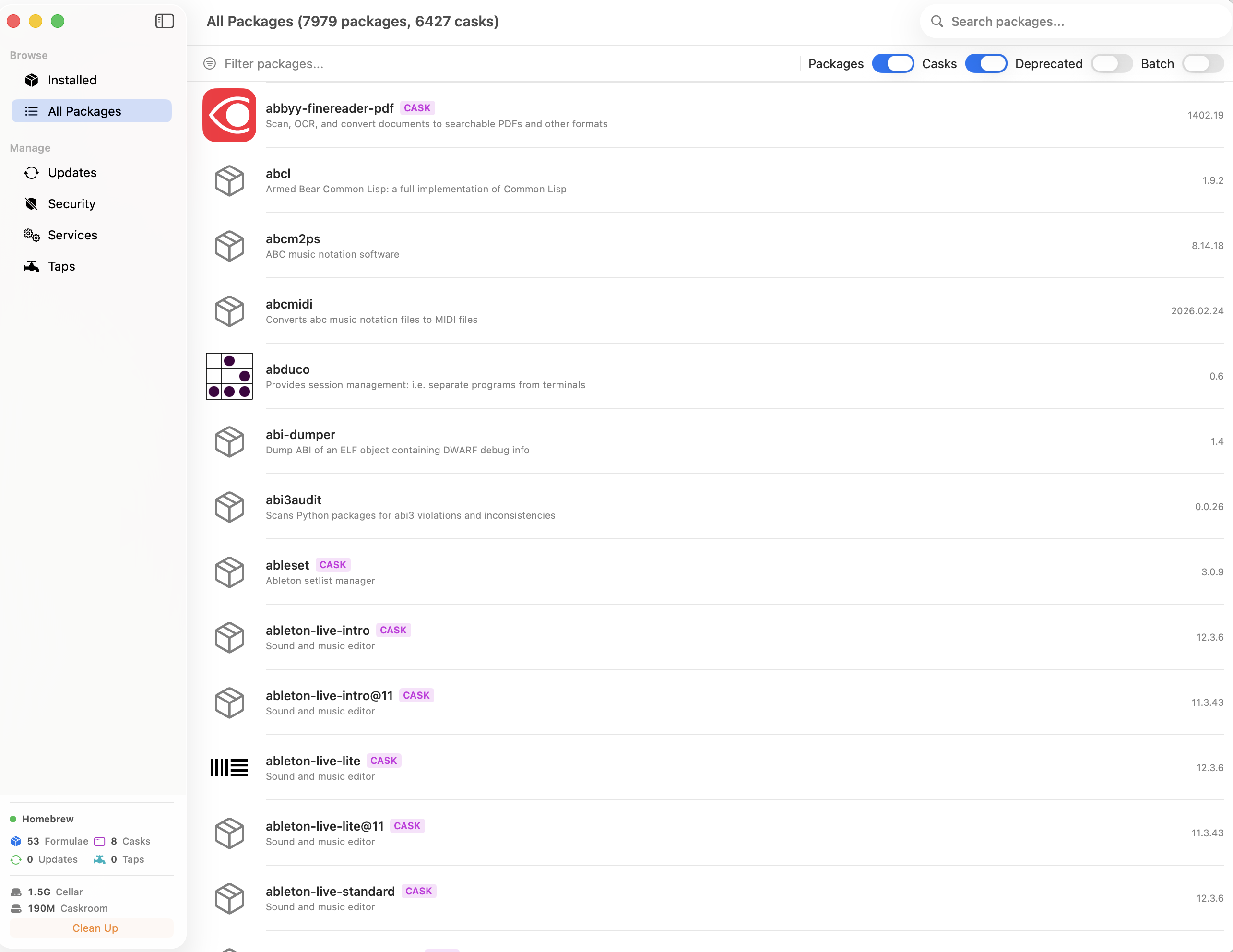 EasyBrew — Browse all Homebrew packages and casks